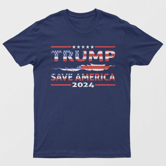 Trump Save America, Republican Unisex T-Shirt: S-XXXL, Various Colors, Free Ship