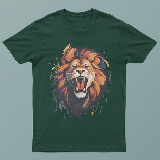 Lion Graphic Print Tee - Unisex Casual Shirt - Wildlife Design - S M L XL XXL
