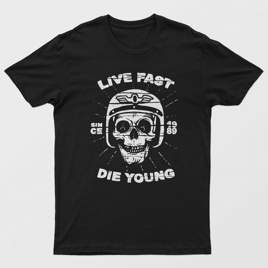 Live Fast Die Young Skeleton Tee - S-XXXL, Various Colors, Free Ship