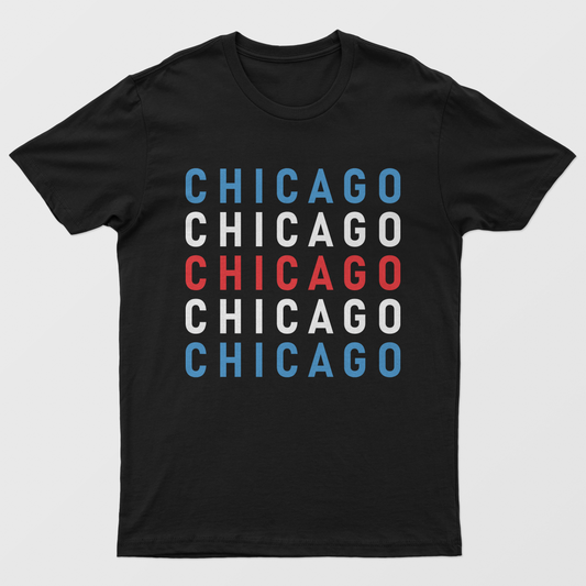 Chicago City Flag Graphic T-Shirt, Windy City Design Tee Unisex Gift T-Shirt