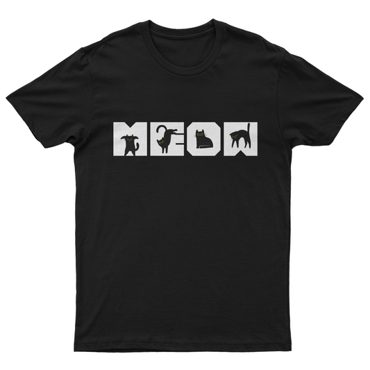 Playful 'Meow' Cat Graphic Tee - Animal, Kitten Picture Unisex T-Shirt