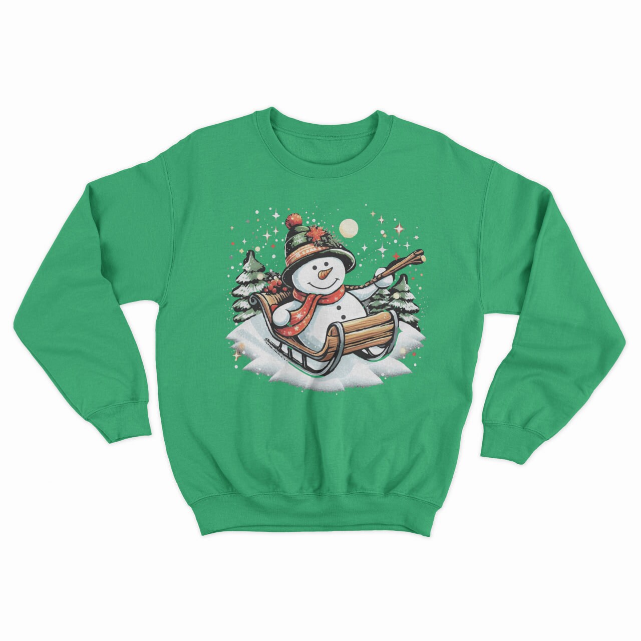 Snowman Sled Winter sweatshirt, Merry Christmas Graphic sweatshirt, Christmas shirt, Santa Claus, funny sweater, Christmas gift Unisex