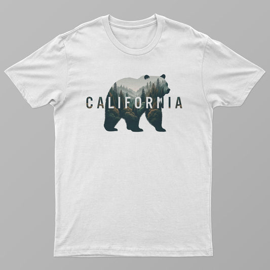 California Bear Logor Style Graphic Unisex T-Shirt, Nature  Picture, Hiking and Camping Tee, Men's T-Shirt