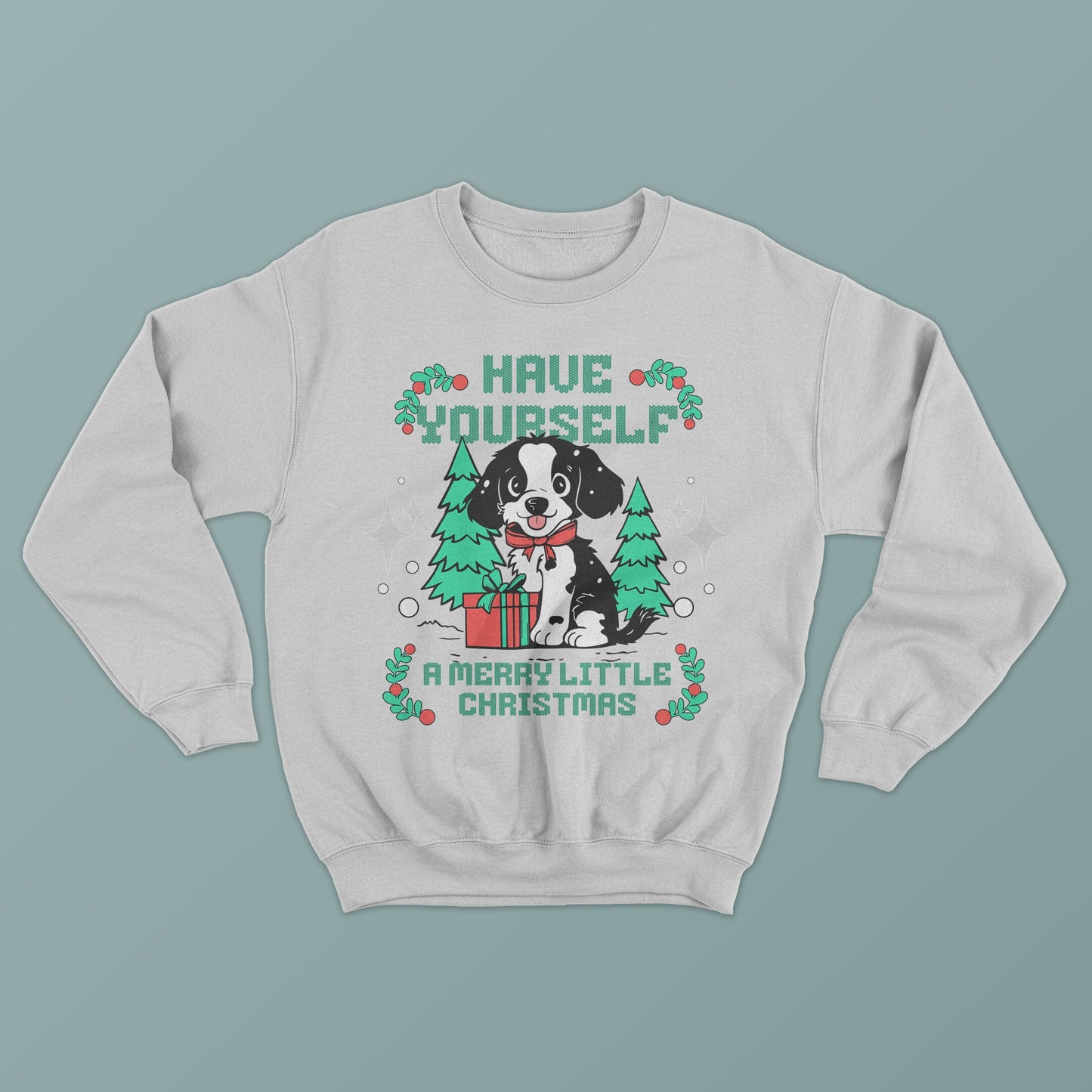 Have Yourself a Little Merry Christmas Dog Picture Unisex Graphic Sweatshirt Christmas shirt, Puppy Picture, funny sweater, Christmas gift