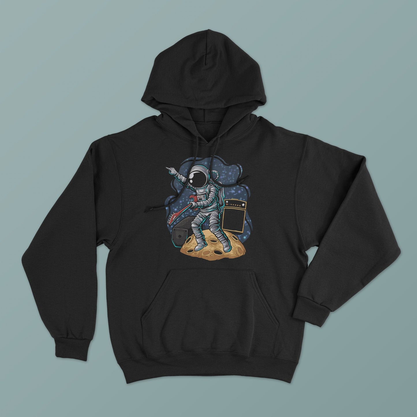 Astronaut Guitarist Space Hoodie - Cosmic Style with Musical Flair, Unisex, Men's, Women's  Hooded Sweatshirt, Space and Planets