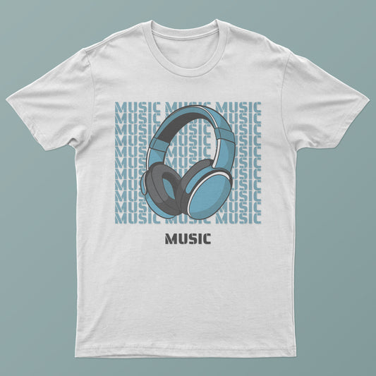 Music Lover Graphic Headphones Tee - Unisex Graphic Print Shirt