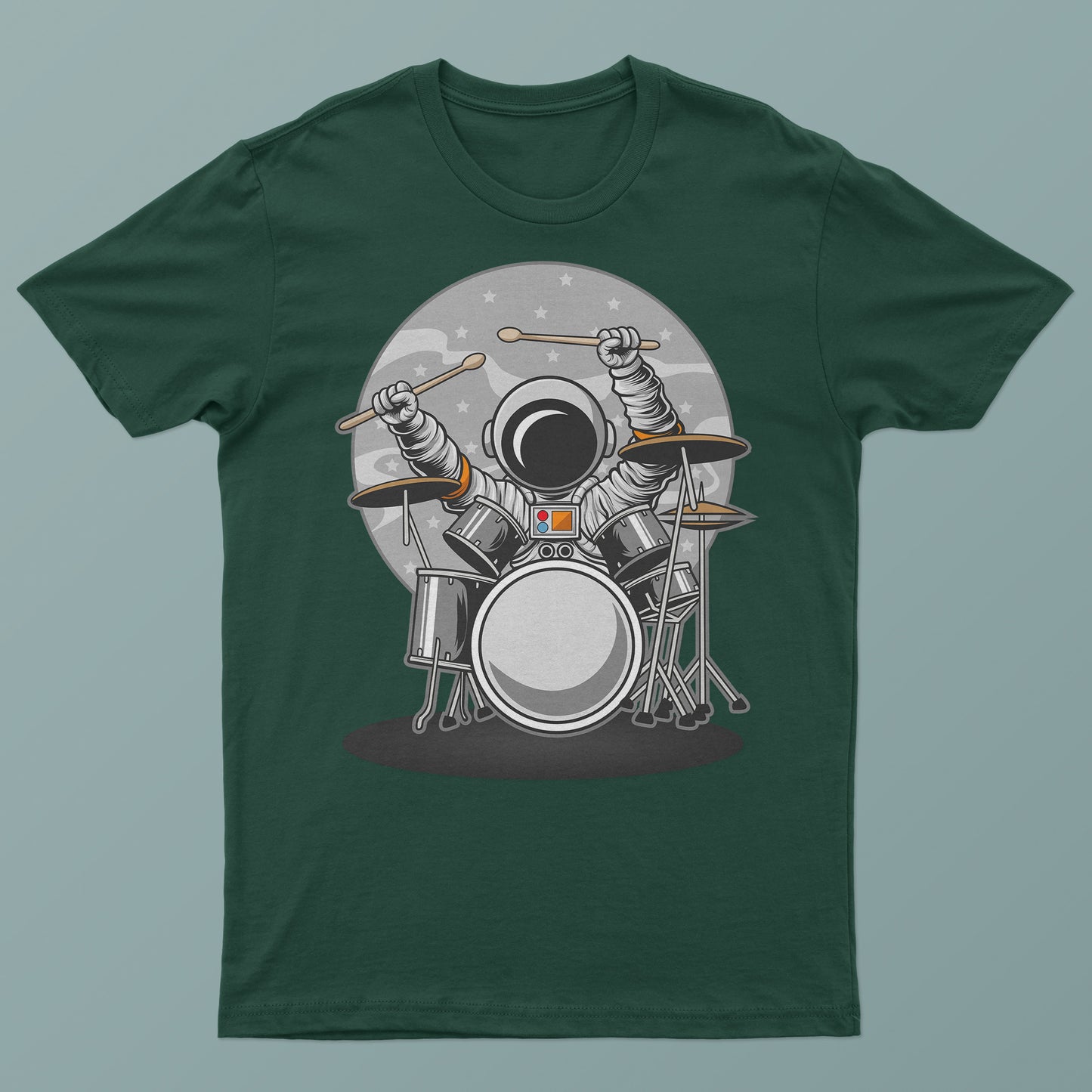 Astronaut Drummer in Space T-shirt - Cosmic Grooves and Unique Style Tee!